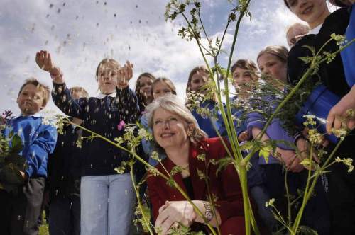 The launch of Scottish Biodiversity fortnight sowing seed at the wildflower meadow.