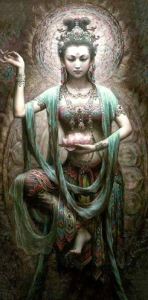Kwan-Yin (Chinese: 觀音, Guānyīn) is the female bodhisattva of compassion.